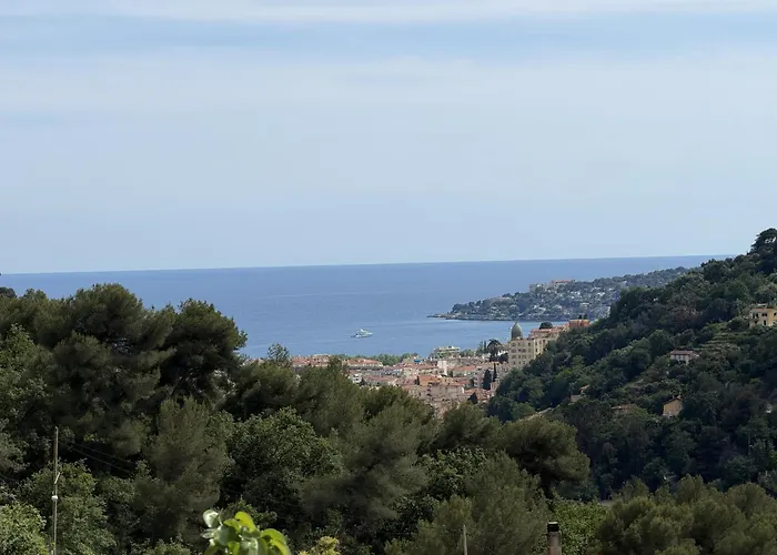 Studio Shangri-La - Entree & Terrasse Privatives - Vue Mer - Parking Menton photo